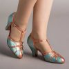 Women American Duchess | Lilith Women'S Vintage Flapper T-Straps (Teal/Copper)