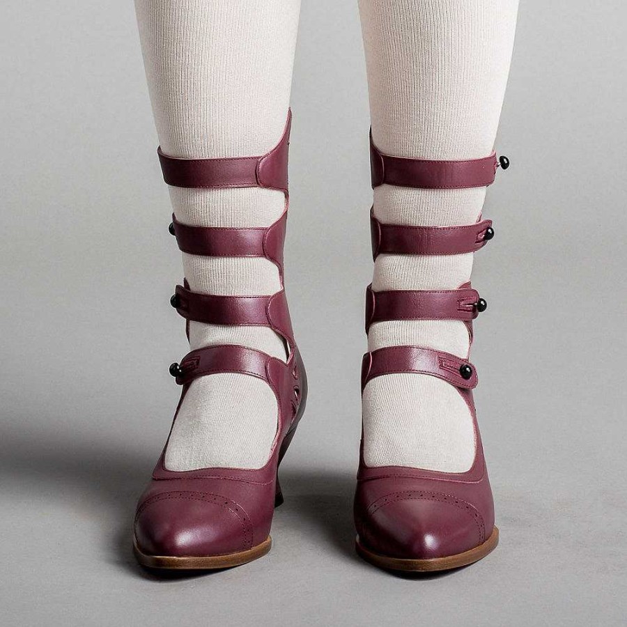 Women American Duchess | Colette Women'S Edwardian Button Boots (Merlot)