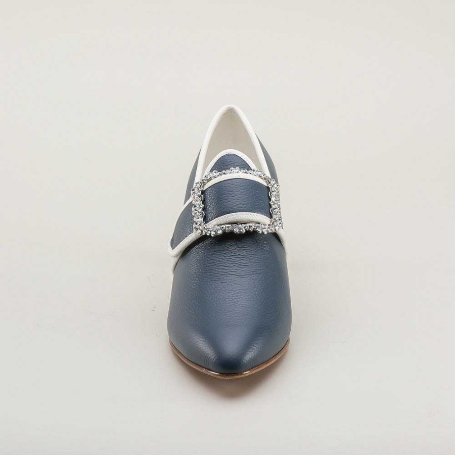 Women American Duchess | Dunmore Women'S 18Th Century Shoes (Blue/White)