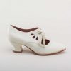 Women American Duchess | Gibson Women'S Edwardian Leather Shoes (Ivory)