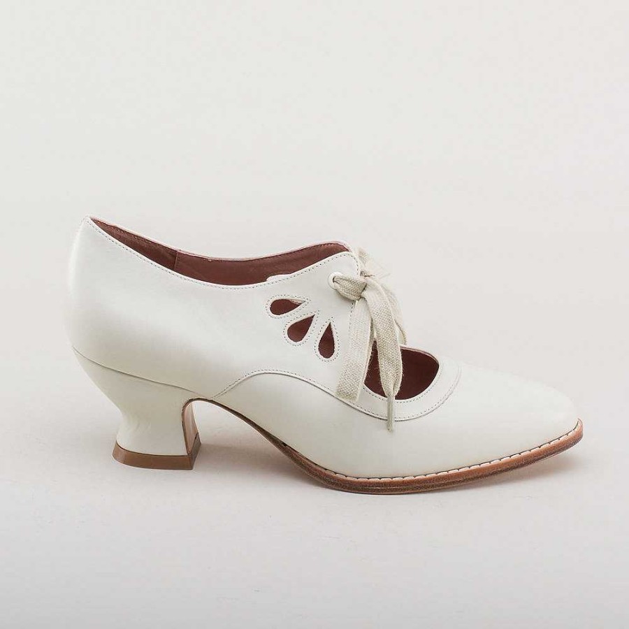 Women American Duchess | Gibson Women'S Edwardian Leather Shoes (Ivory)