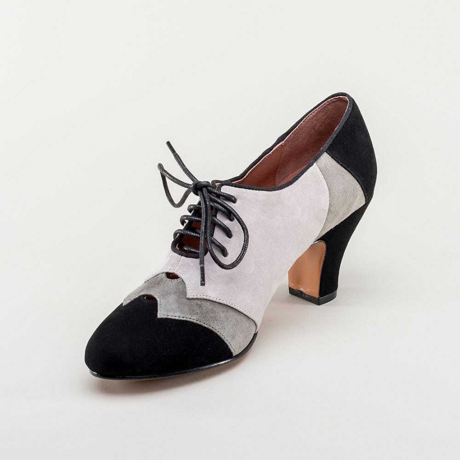 Women American Duchess | Karolina Women'S Retro Oxfords (Black/Grey)