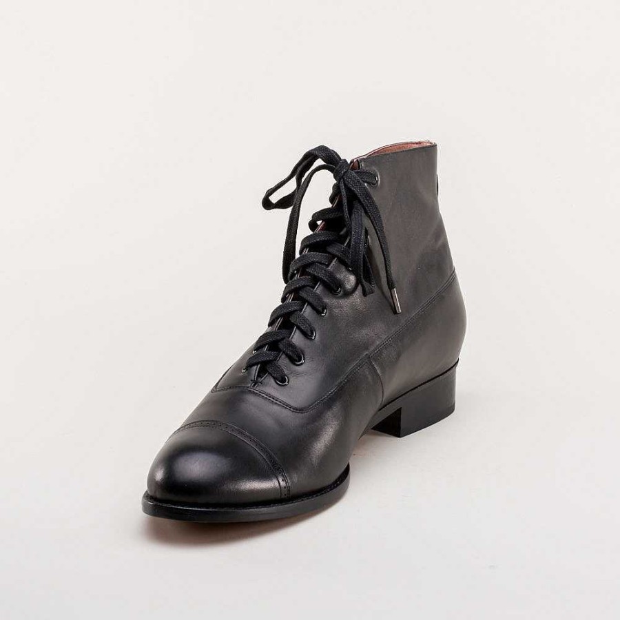 Men American Duchess | Noble Men'S Vintage Lace-Up Boots (Black)