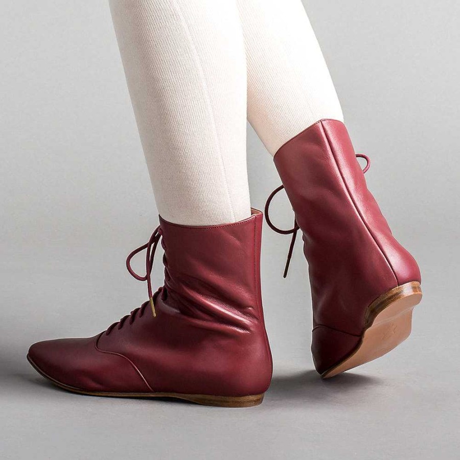 Women American Duchess | Hartfield Women'S Regency Leather Boots (Oxblood)