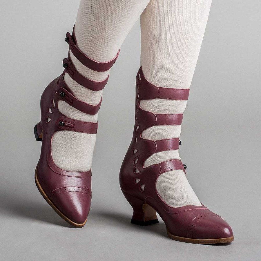 Women American Duchess | Colette Women'S Edwardian Button Boots (Merlot)