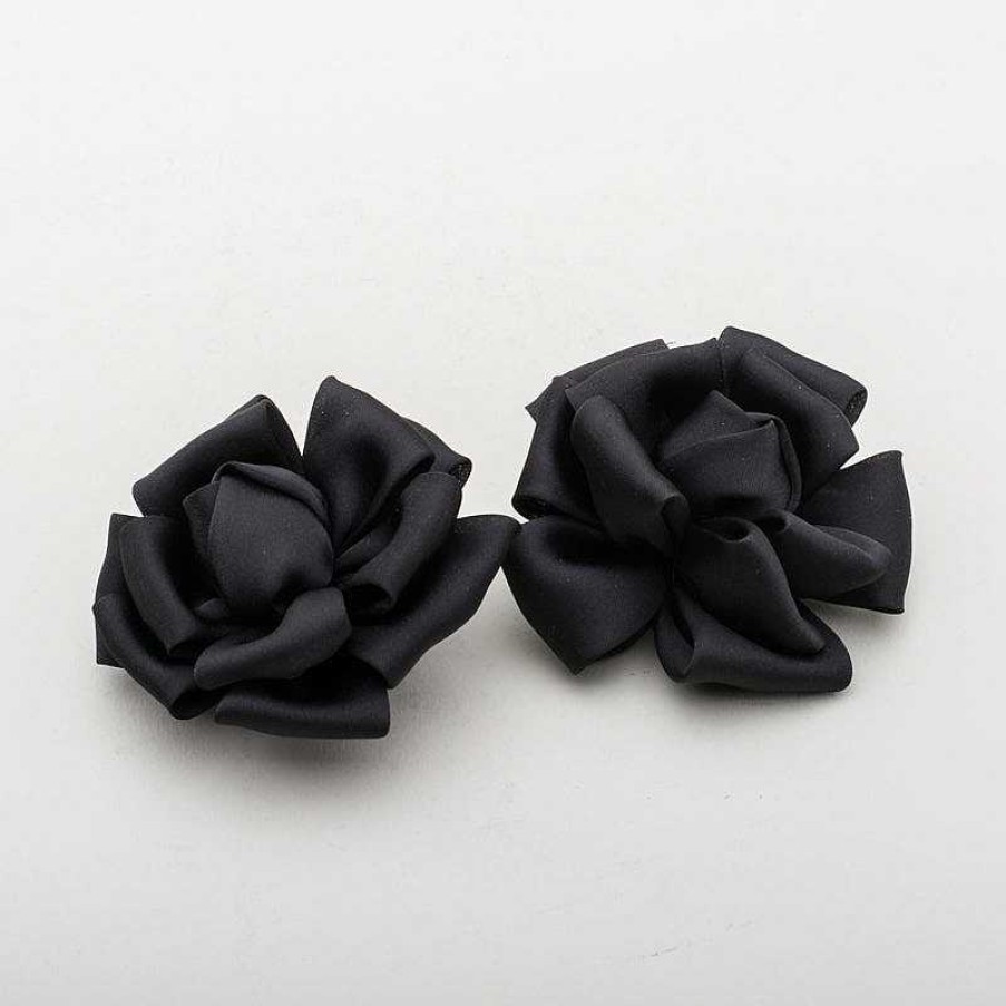 Accessories & More American Duchess | Small Satin Rose Shoe Clips