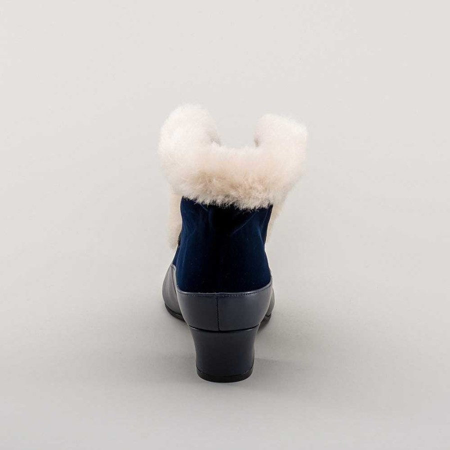 Women American Duchess | Alpen Women'S Retro Winter Booties (Navy/Ivory)