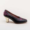 Women American Duchess | Meme Women'S Vintage Pumps (Black/Pink/Gold)