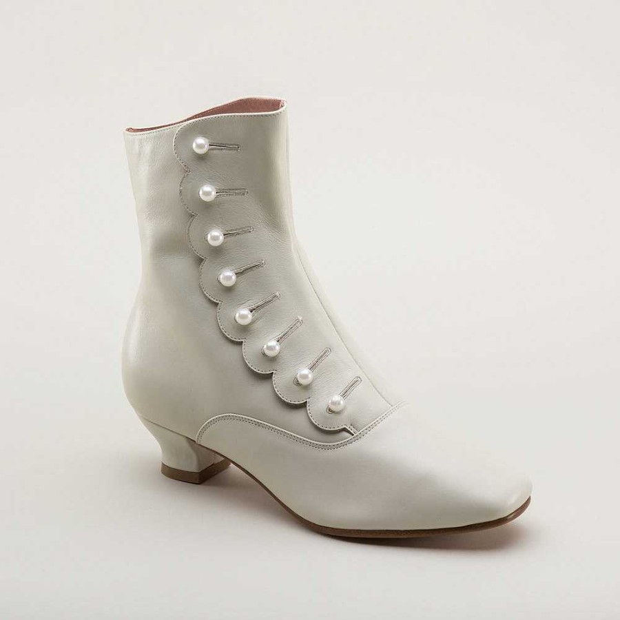 Women American Duchess | Renoir Women'S Victorian Button Boots (Ivory)