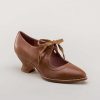 Women American Duchess | Gibson Women'S Edwardian Leather Shoes (Tan)