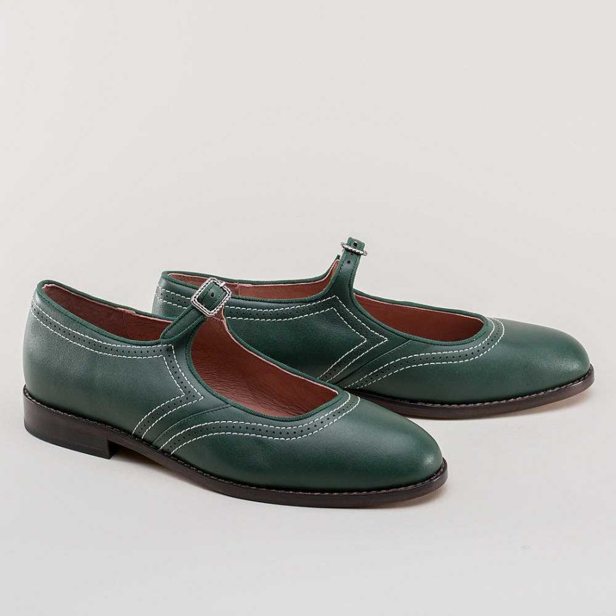 Women American Duchess | Wednesday Women'S Vintage Mary Jane Shoes (Green)