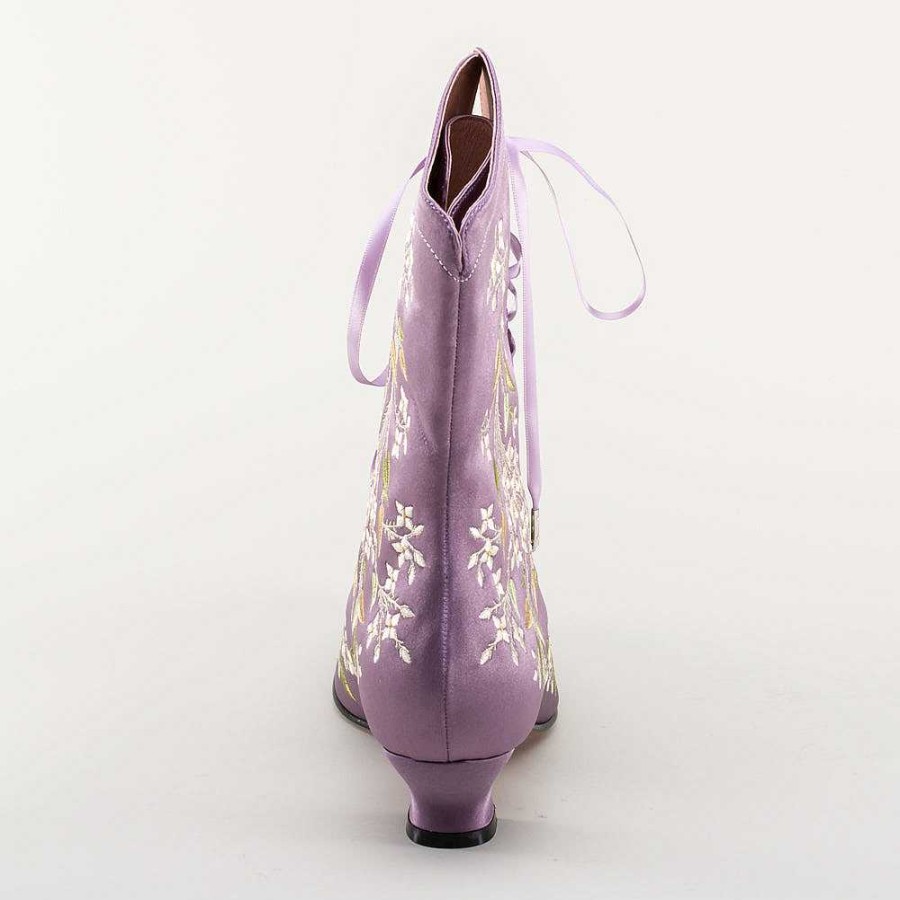 Women American Duchess | Flora Women'S Embroidered Boots (Lavender)