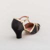 Women American Duchess | Pre-Order Lilith Women'S Vintage Flapper T-Straps Wide (Black/Gold)