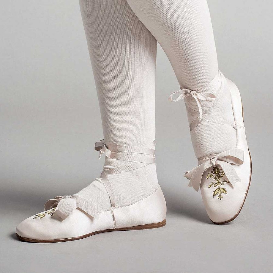 Women American Duchess | Penelope Ladies' Regency Slippers (Ivory)