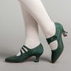 Women American Duchess | Mae Women'S Edwardian Shoes (Green)