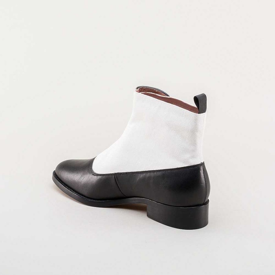 Women American Duchess | Bristol Women'S Vintage Button Boots (White/Black)