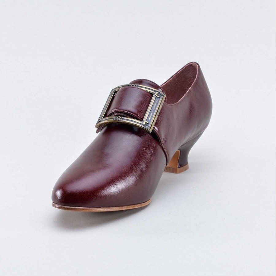 Women American Duchess | Pre-Order Kensington Women'S 18Th Century Shoes Wide (Bordeaux)