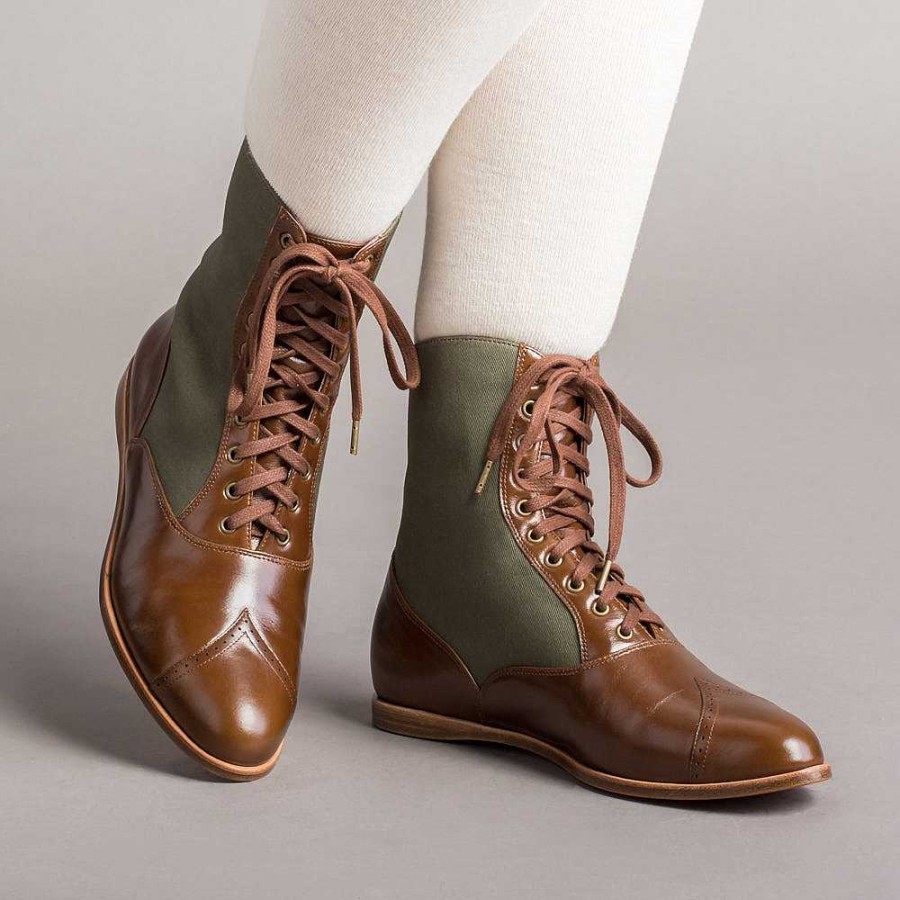 Women American Duchess | Pre-Order Anne Women'S Boots (Brown/Olive)