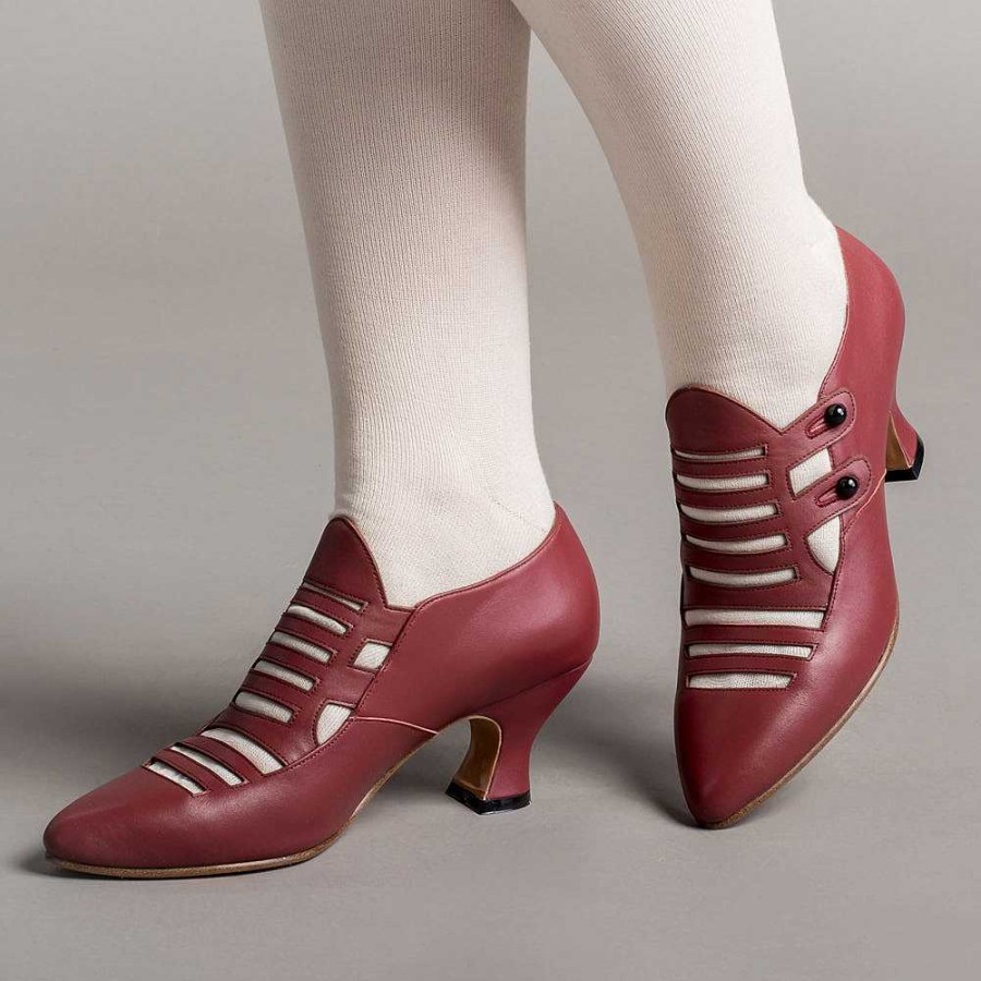 Women American Duchess | Endora Women'S Victorian Witch Shoes (Blood Red)