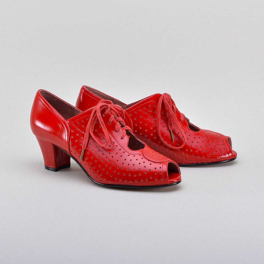 Women American Duchess | Pre-Order Jenny Women'S Vintage Oxfords (Cherry Red)