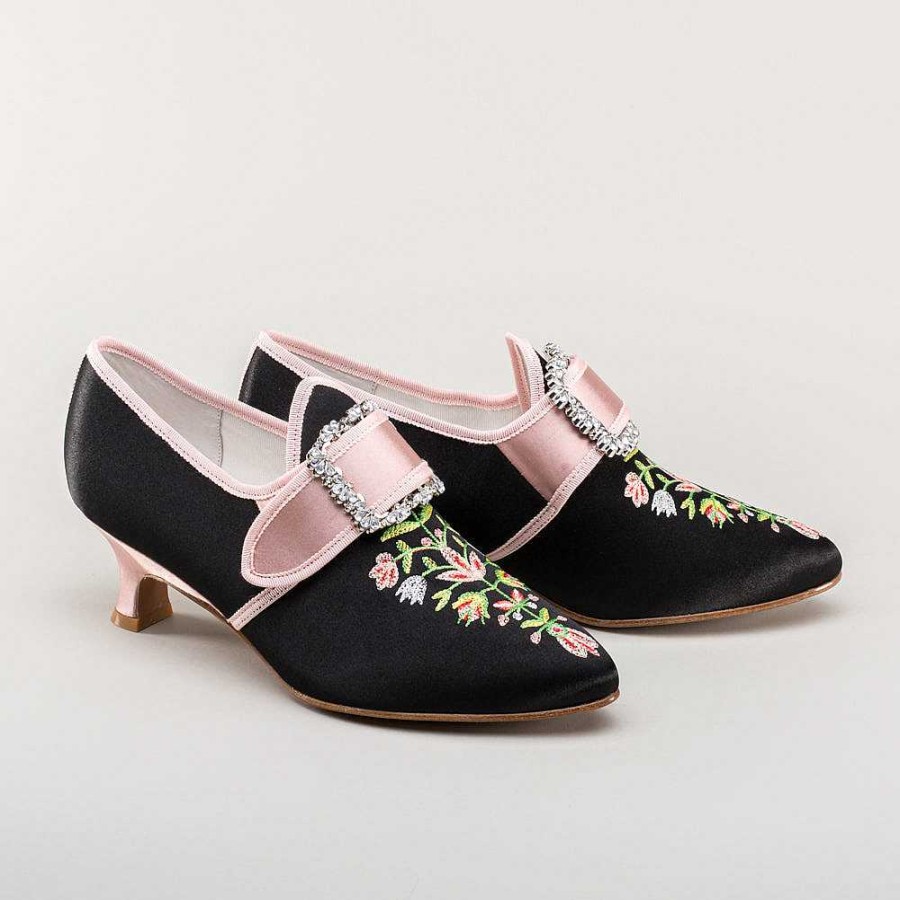 Women American Duchess | Primrose Women'S 18Th Century Shoes (Black/Pink)