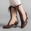 Women American Duchess | Camille Women'S Edwardian Boots (Brown/Tan)