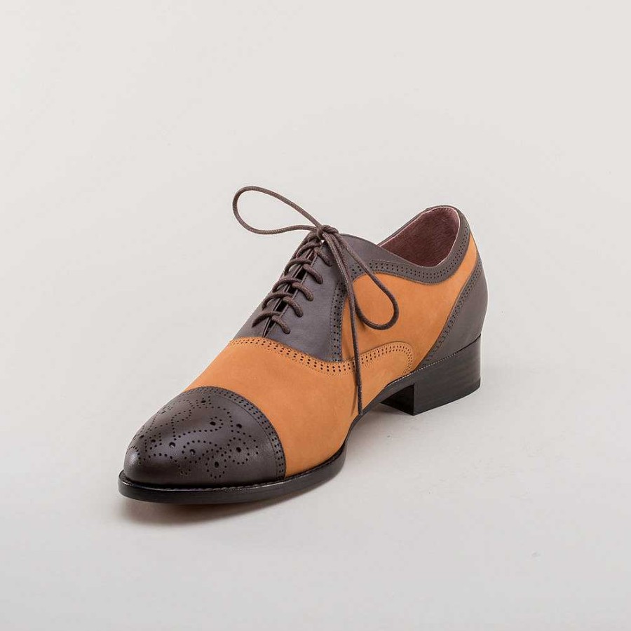 Men American Duchess | Dandy Men'S Vintage Cap Toe Oxfords (Brown/Cognac)