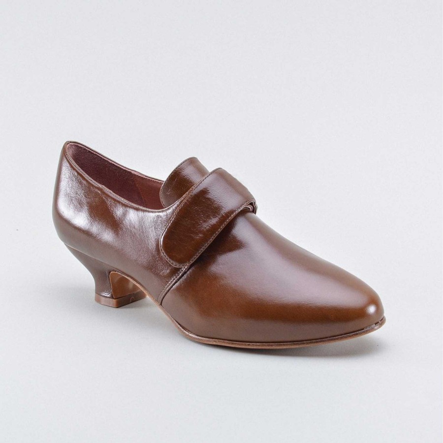 Women American Duchess | Pre-Order Kensington Women'S 18Th Century Shoes Wide (Walnut)