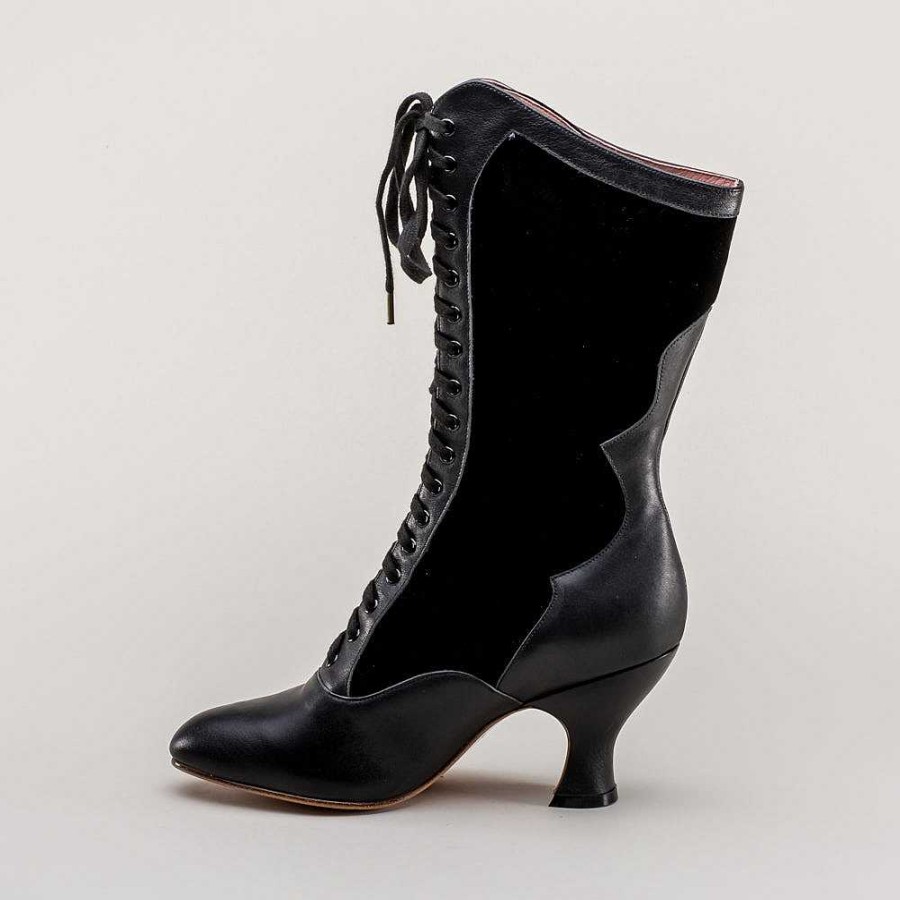 Women American Duchess | Camille Women'S Edwardian Boots (Black/Black)