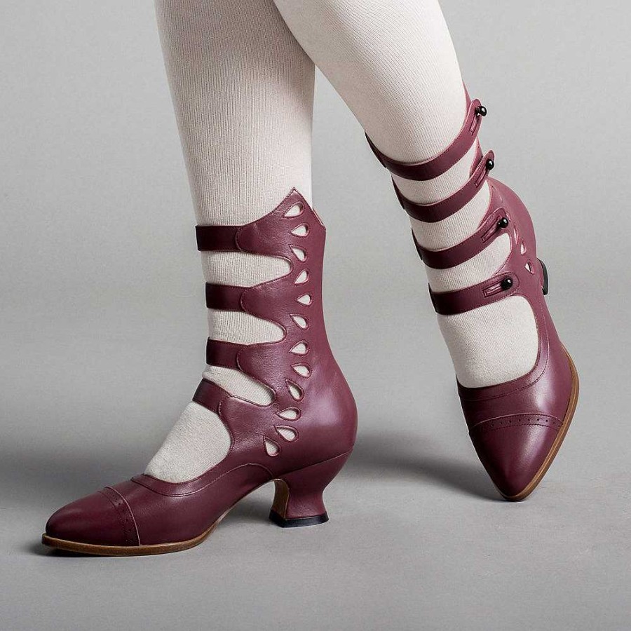 Women American Duchess | Colette Women'S Edwardian Button Boots (Merlot)