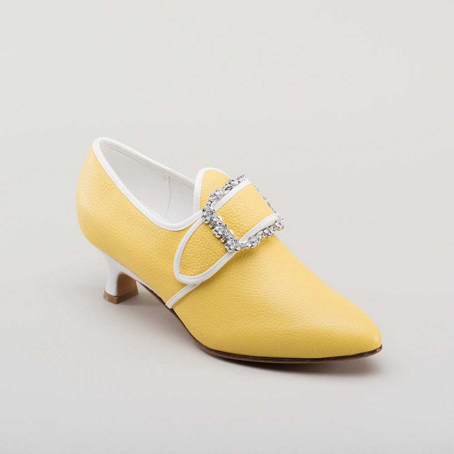 Women American Duchess | Dunmore Women'S 18Th Century Shoes (Yellow/White)