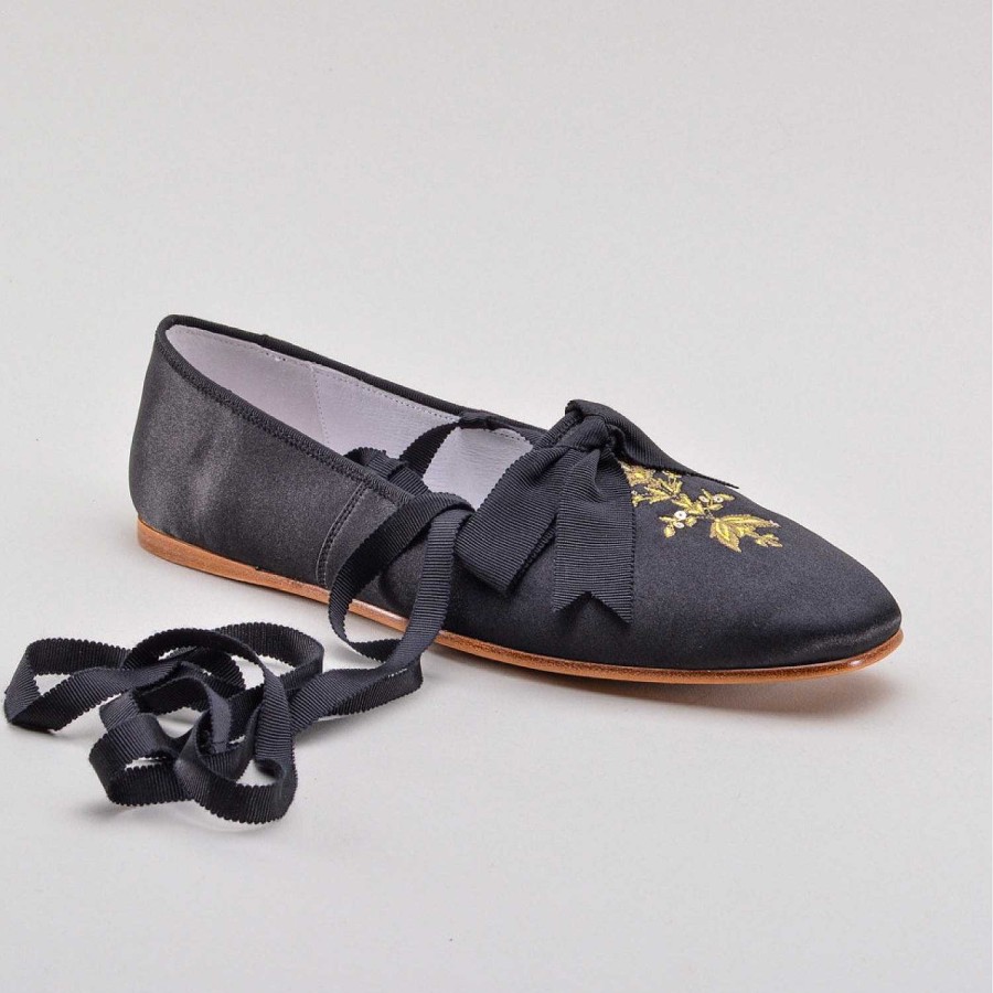 Women American Duchess | Penelope Ladies' Regency Slippers (Black)