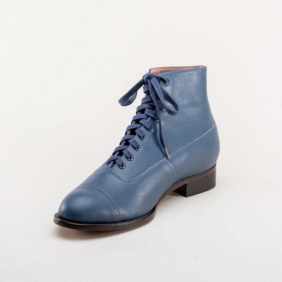 Men American Duchess | Noble Men'S Vintage Lace-Up Boots (Blue)