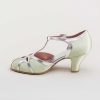 Women American Duchess | Pre-Order Lilith Women'S Vintage Flapper T-Straps Wide (Green/Silver)