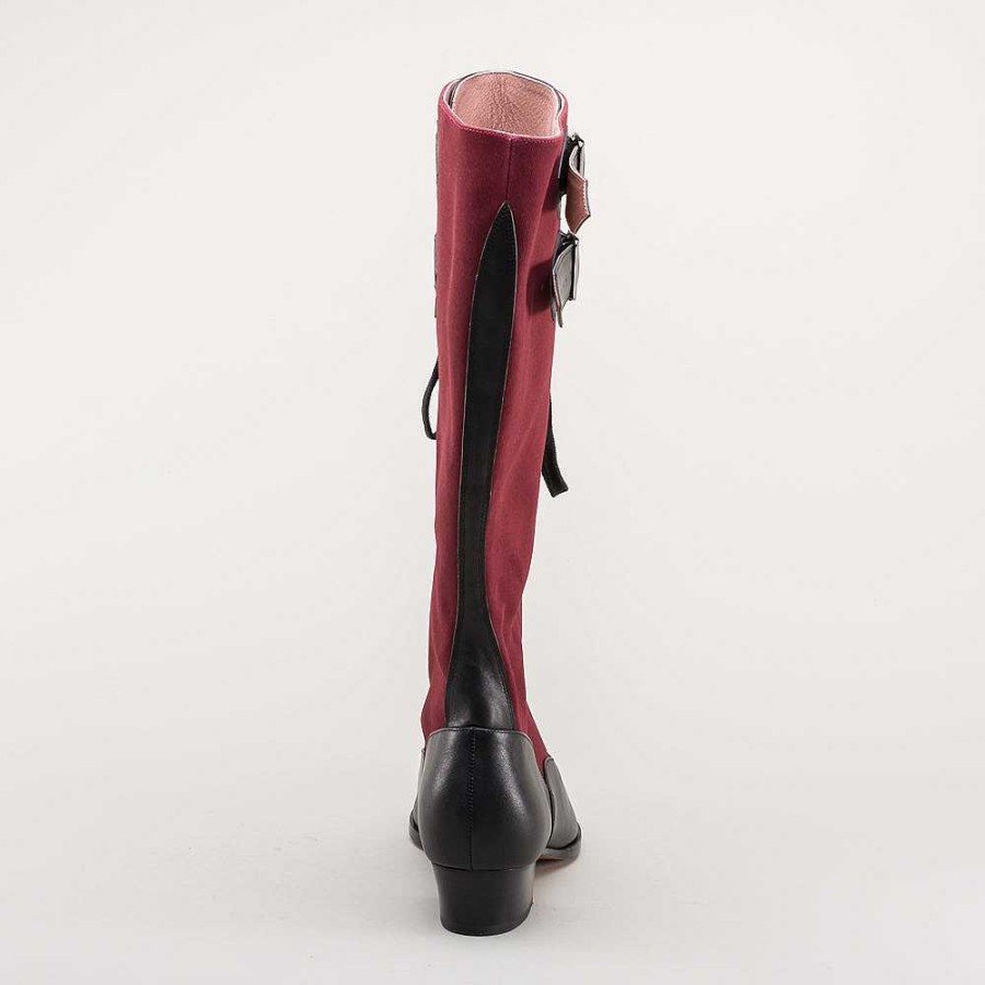 Women American Duchess | Cambridge Women'S Edwardian Bicycle Boots (Burgundy/Black)