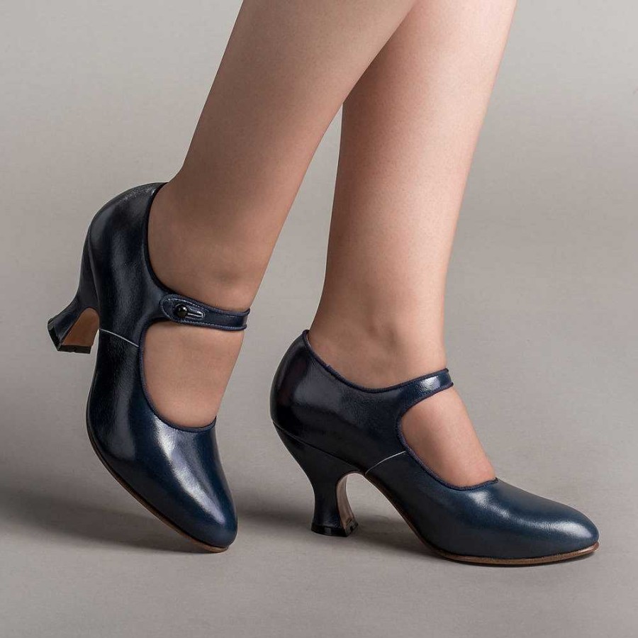 Women American Duchess | Anna May Women'S 1920S Mary Jane High Heels (Navy)