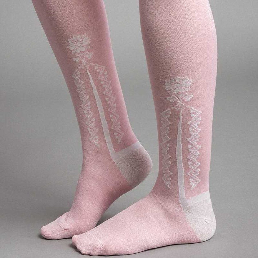 Accessories & More American Duchess | Clocked Silk Stockings (Pink)