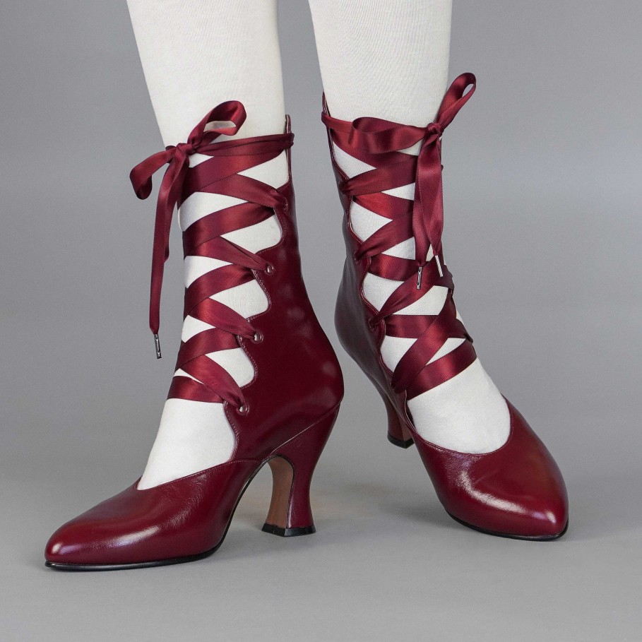 Women American Duchess | Pre-Order Tango Women'S Edwardian Boot (Black Cherry)