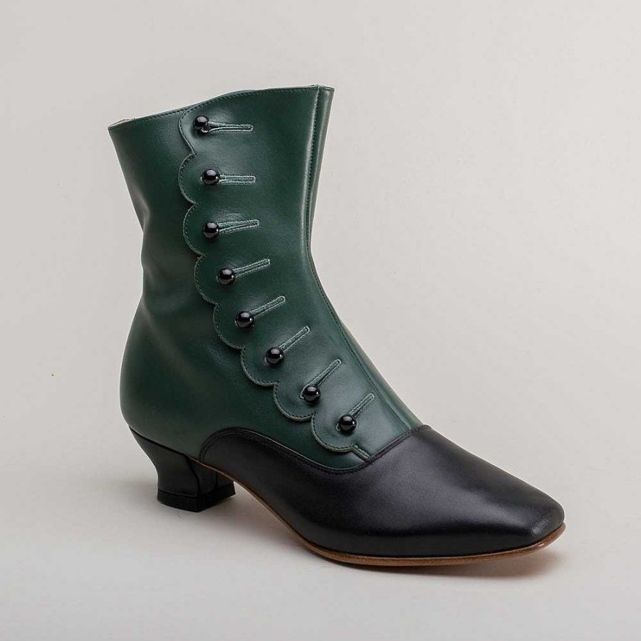 Women American Duchess | Renoir Women'S Victorian Button Boots (Green/Black)