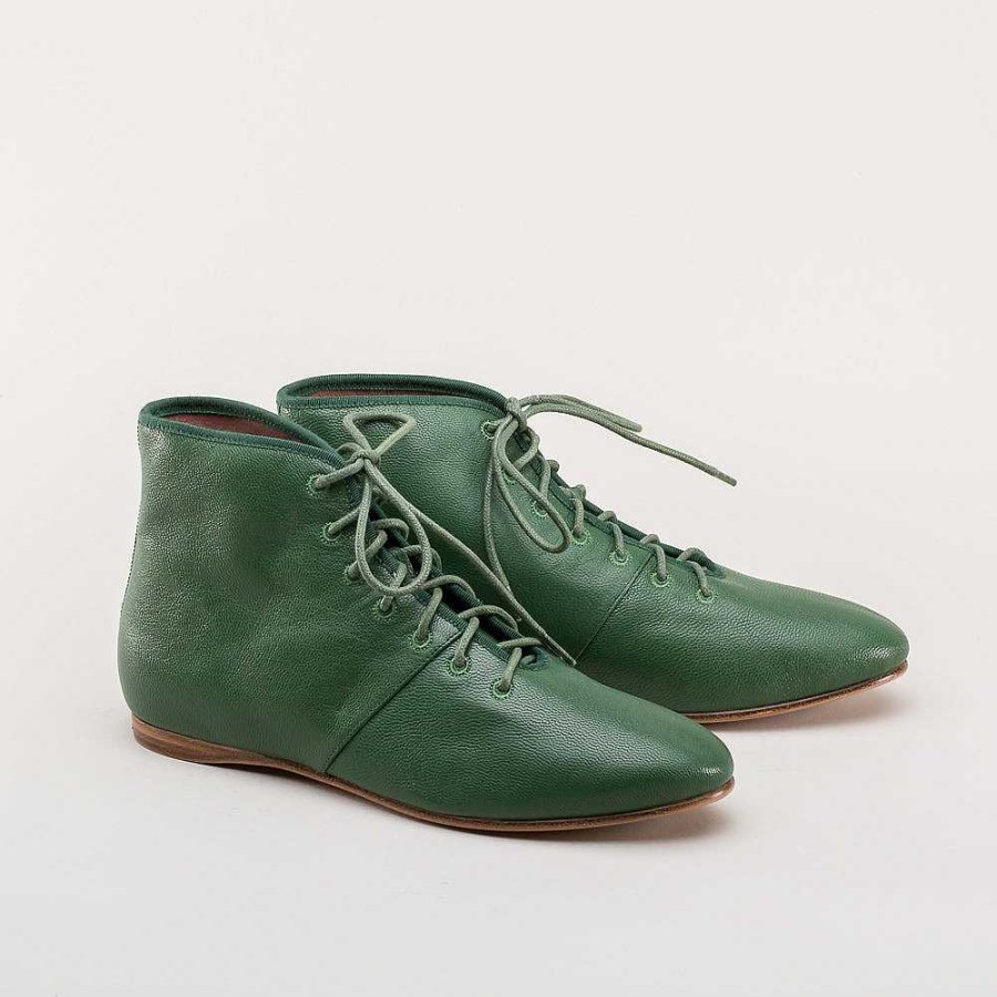 Women American Duchess | Emma Women'S Regency Leather Boots (Green)