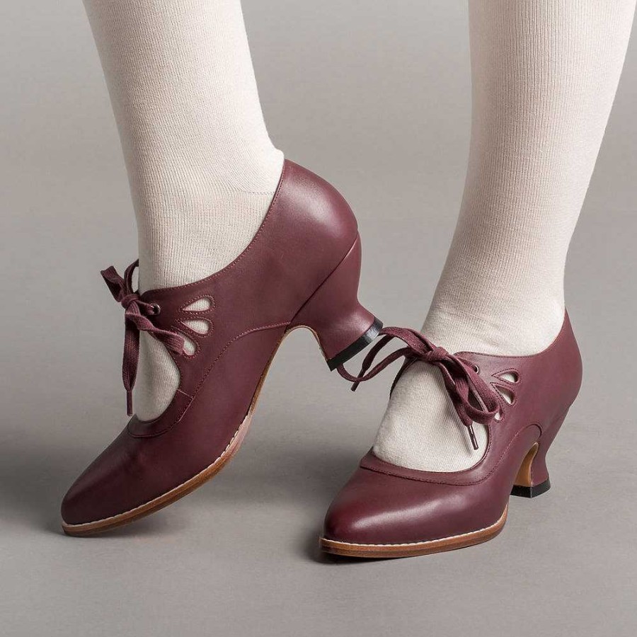 Women American Duchess | Gibson Women'S Edwardian Leather Shoes (Merlot)