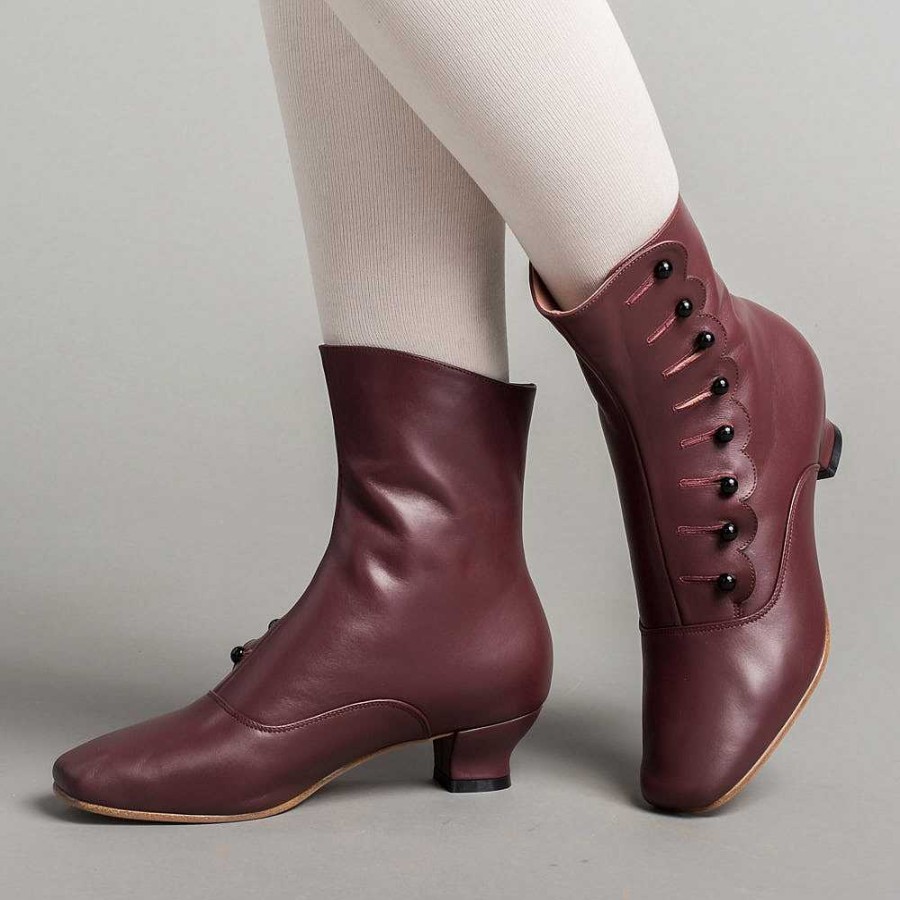 Women American Duchess | Renoir Women'S Victorian Button Boots (Merlot)