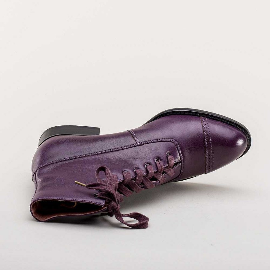 Women American Duchess | Rainey Women'S Vintage Lace-Up Boots (Purple)