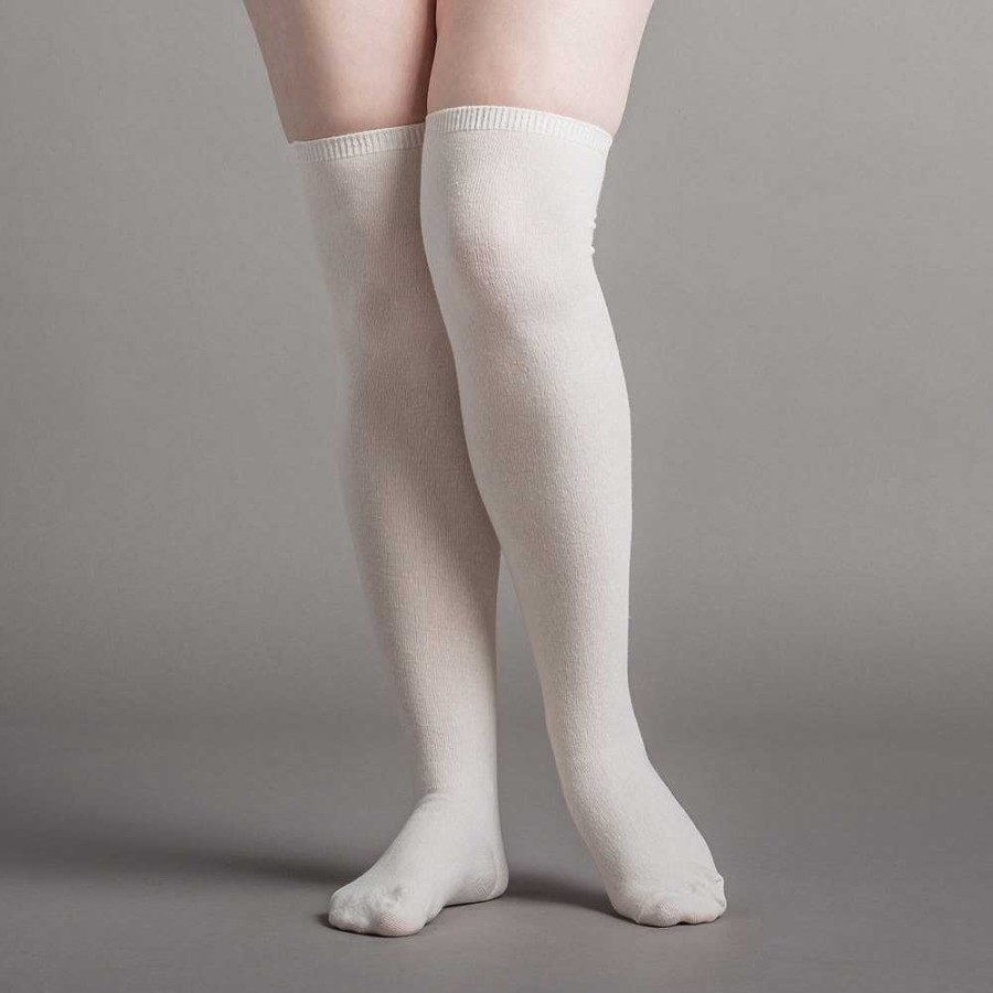 Accessories & More American Duchess | Extra Stretch Cotton Stockings (Ivory)