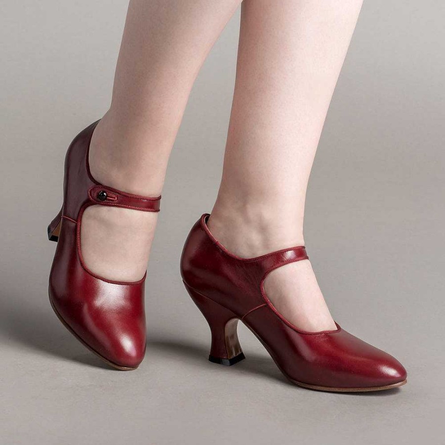 Women American Duchess | Anna May Women'S 1920S Mary Jane High Heels (Oxblood)