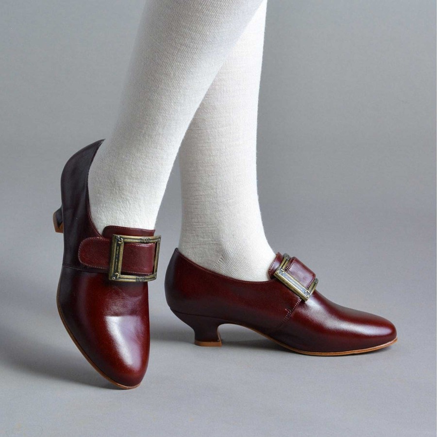 Women American Duchess | Kensington Women'S 18Th Century Leather Shoes (Bordeaux)