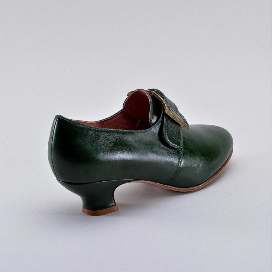 Women American Duchess | Kensington Women'S 18Th Century Leather Shoes (Forest Green)