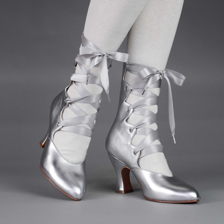 Women American Duchess | Pre-Order Tango Women'S Edwardian Boot (Silver)