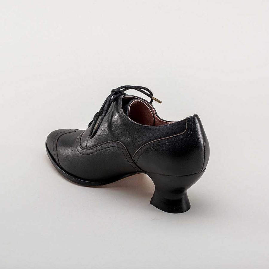 Women American Duchess | Pre-Order Londoner Women'S Edwardian Oxfords Wide (Black)