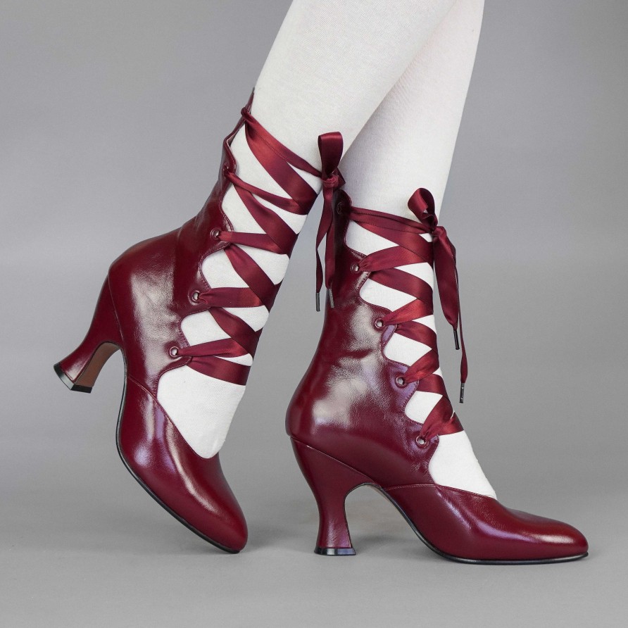 Women American Duchess | Pre-Order Tango Women'S Edwardian Boot (Black Cherry)